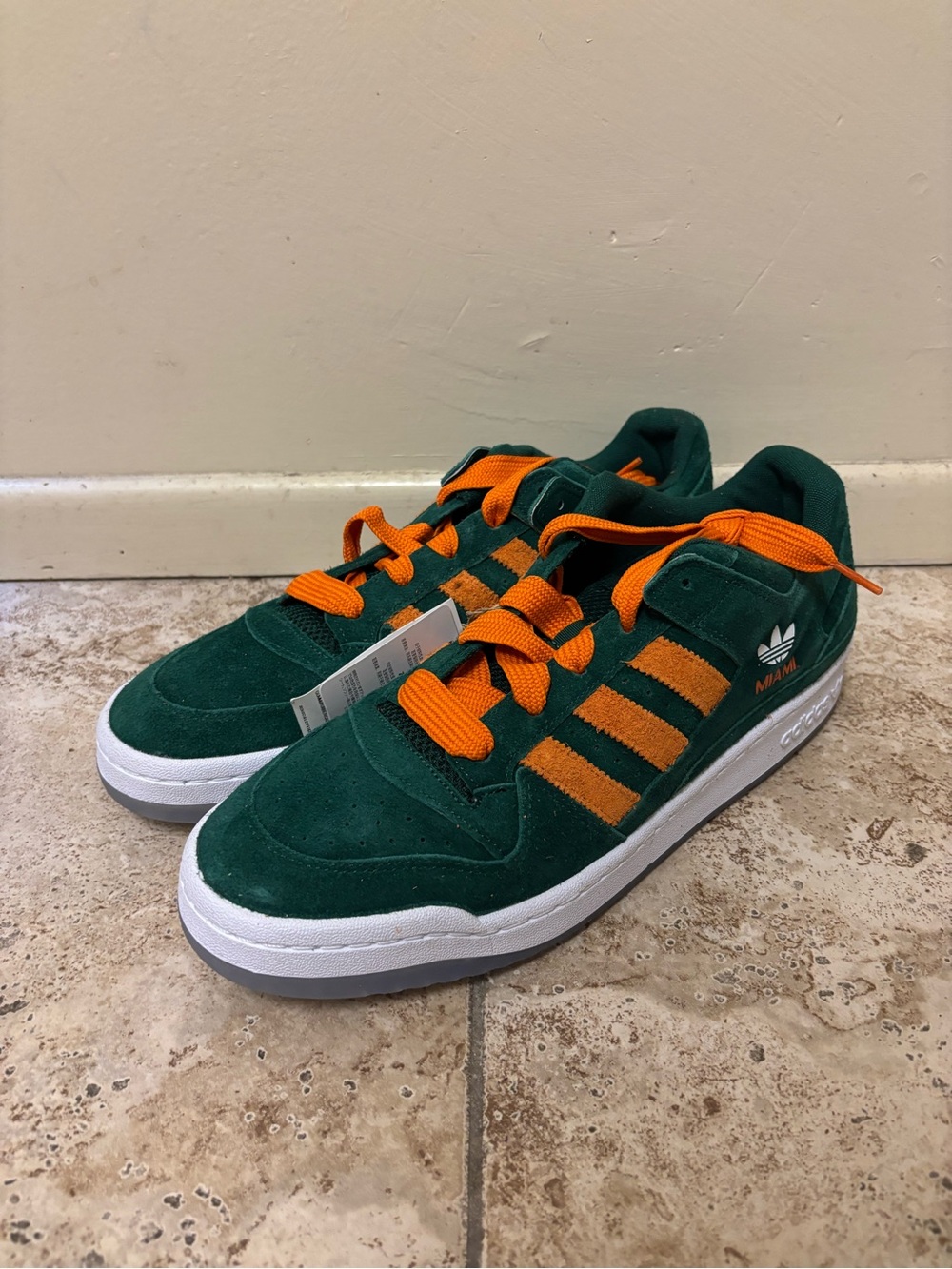 NEW Adidas Miami Hurricanes Forum Low CL Men Shoes Green Orange HQ7483 Sz 14/17